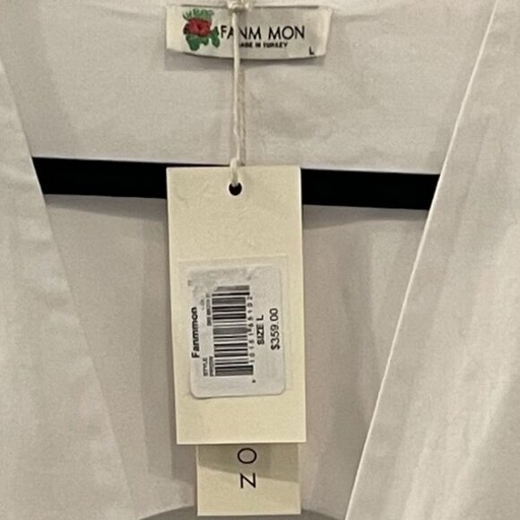NWT Fanm Mon Larson Embroidered Butterfly Long Sleeve V-Neck White D… - Picture 8 of 12